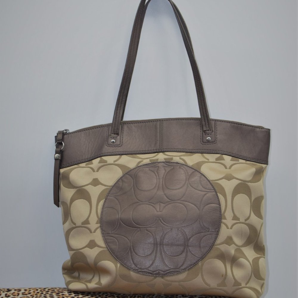 COACH Laura F18335 Khaki/Brown Tote